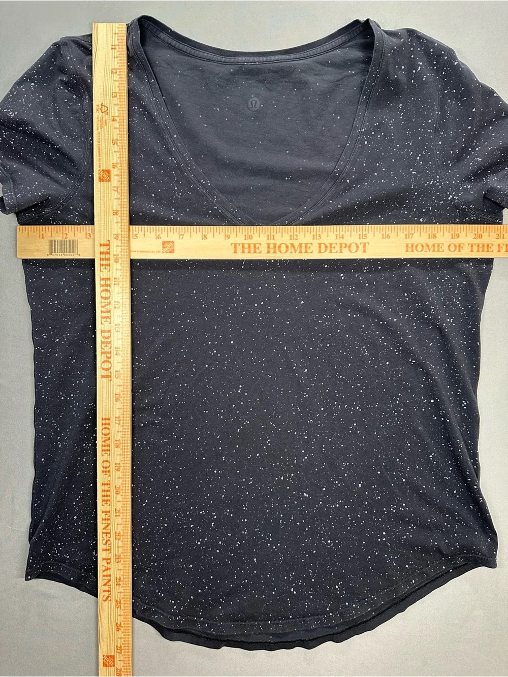Lululemon Love Tee V-Neck Short Sleeve Shirt, White Splatter - Womens